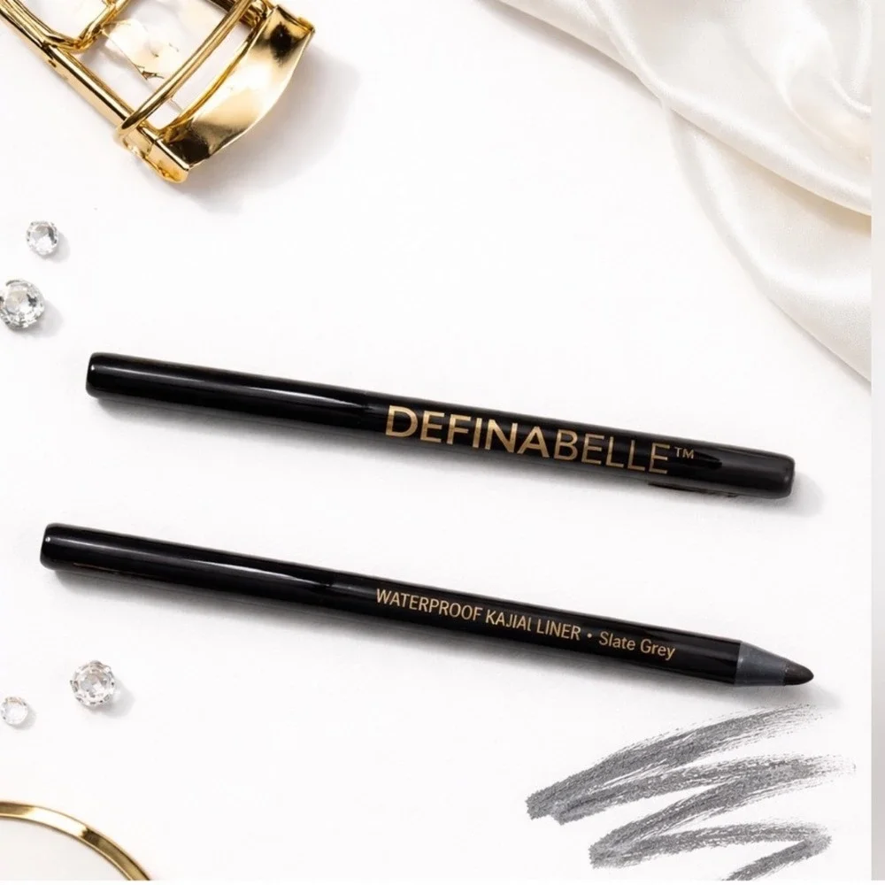 Waterproof Kajal Eyeliner Slate Grey Belle Beauty by Kim Gravel Definabelle X2